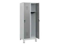 schoollocker,HxBxD 1630x600x500mm,2vak,vak B 300mm,draaigrendel,voeten