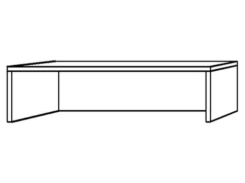 opzetvitrine,HxBxD 350x1200x320mm,hout,lichtgrijs,slijt- en krasvast