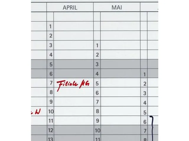 jaarplanner HxB 60x90cm magnetisch bord wit met raster