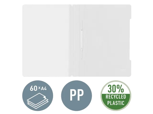 Snelhechter Leitz 4191 standaard A4 wit 30% gerecycled plastic