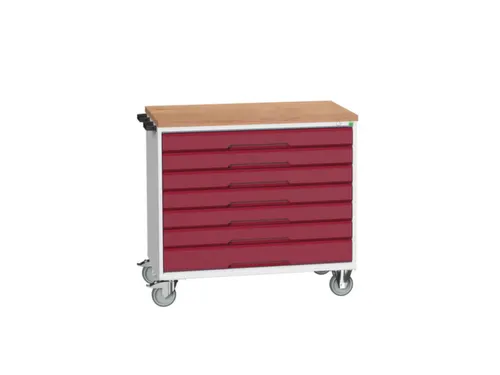 gereedschapswagen 980x1050x600mm multiplexblad 7 laden RAL7035+RAL3004