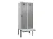 locker met bank,voor scheiding van kleding,HxBxD 2120x800x815mm,2vak