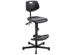 Werkplaatsstoel,standaardzitting zwart,PU-schuim,zitting H 660-900mm