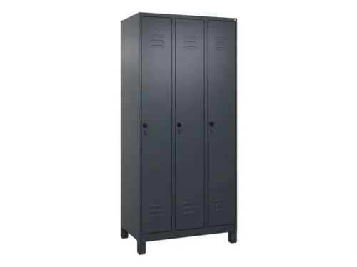 locker,HxBxD 1950x900x500mm,3vak,vak B 300mm,draaigrendel,voeten