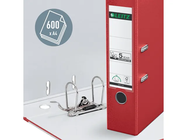 Leitz 180° Ordner 1010 80mm A4 PP Rood 3 stuks