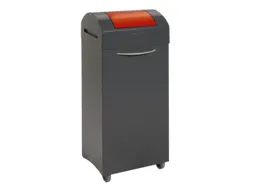 Afvalbak 75 Liter 840x380x320mm Plaatstaal 2 Wielen Klep Rood