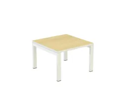 Bijzettafel 400X600X600Mm Vierkant Beuken 4Voeten Wit Vierkante Buis