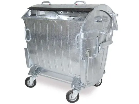 Vuilcontainers,1100l,romp verzinkt,HxBxD 1450x1360x1060mm,4wielen