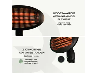 Terrasverwarmer BRASQ PHW100 hangend elektrisch - 4