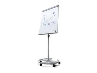 Mobiele Flipchart Vario met ronde stalen voet en wielen - 1