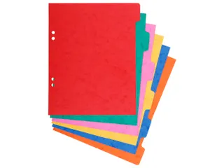 Tabbladen glanskarton 225g 6-delig schoolformaat 17x22cm Assorti - 2