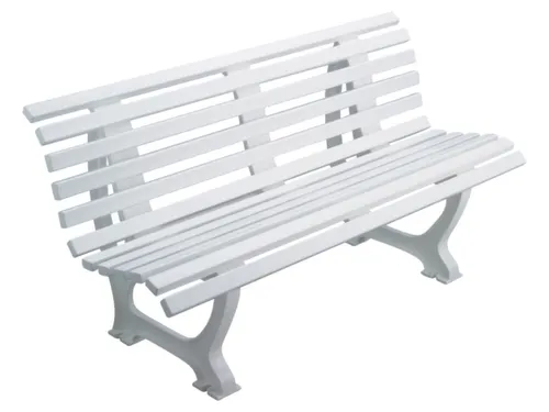 Kunststofbank 800x1500x450mm Zit H 450mm 13 Latten 2 Pootstellen Wit