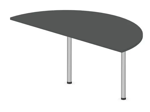 aanbouwtafel,i.h.v.,HxBxD 720-840x1600x800mm,halfrond,MS-donkergrijs