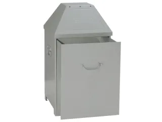 Afvalverzamelaar Zelfblussend 80 Liter 870X450X450Mm 2 Openingen Alu - 1