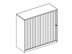 jaloeziedeurkast,HxBxD 720x1200x445mm,1xhouten vloer,MP-lichtgrijs