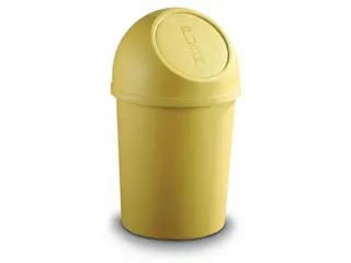 afvalbak,6l,HxØ 375x214mm,romp PP geel,deksel PP geel - 1