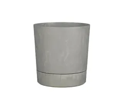 Plantenpot Mica Coco met schotel rond grijs 23.5 x 22.5 cm
