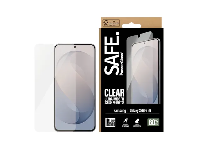 PanzerGlass SAFE. by Samsung Galaxy S26 FE 5G | Ultra-Wide Fit w. E