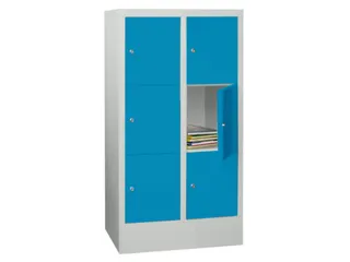 lockerkast,HxBxD 1187x600x500mm,2x3vakken,RAL7035,front RAL5012 - 2