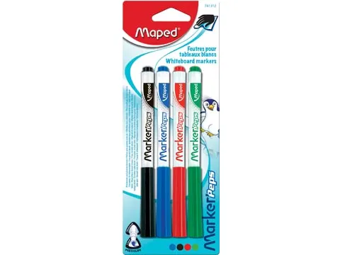 Whiteboardmarker Marker'peps 1.5mm Blister à 4 Stuks Assorti kleuren