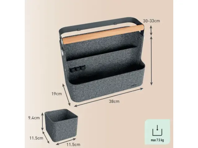 Leitz hangende draagbare bureau organizer met handvat donkergrijs
