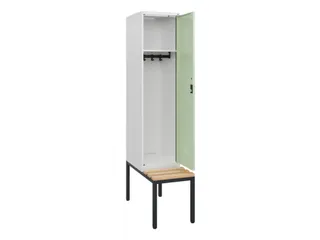 locker met bank,HxBxD 1950x400x815mm,1vak,vak B 400mm,cilinderslot - 1