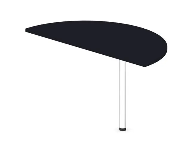 aanbouwtafel,i.h.v.,HxBxD 720-840x1200x600mm,halfrond,CC-zwart