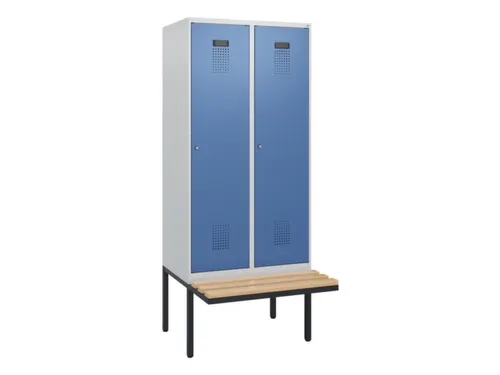 locker met bank,HxBxD 1950x800x815mm,2vak,vak B 400mm,cilinderslot