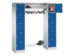personeelsgarderobe draaigr. 1950x1700x500mm 2x5 vakken 400mm RAL5010