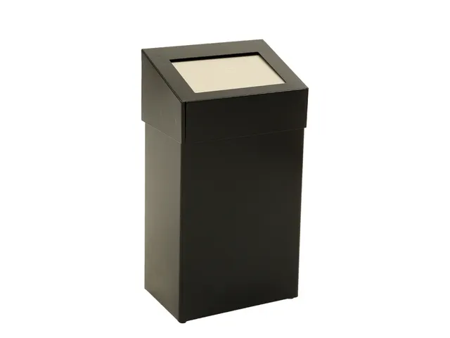 Afvalbak met pushklep 50 liter Zwart Sanitair