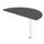 aanbouwtafel,i.h.v.,HxBxD 720-840x1200x600mm,halfrond,MS-donkergrijs