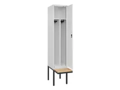 locker met bank,voor scheiding van kleding,HxBxD 2120x400x815mm,1vak