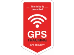 wandbord,"GPS TRACKING",folie,rood/wit/zwart,om te verlijmen