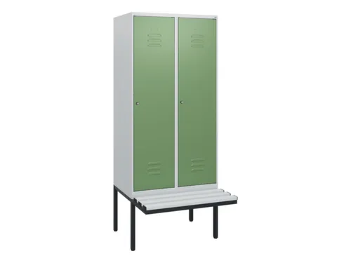 locker met bank,HxBxD 1950x800x815mm,2vak,vak B 400mm,cil.-slot