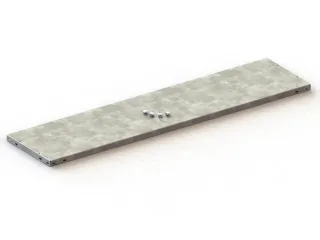 legbord,v. inhaakstelling,BxD 1250x300mm,vakl. 80kg,m. lengtekanaal - 1