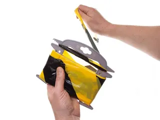 Zwart/geel Veiligheidslint 100 Meter Dispenser - 2