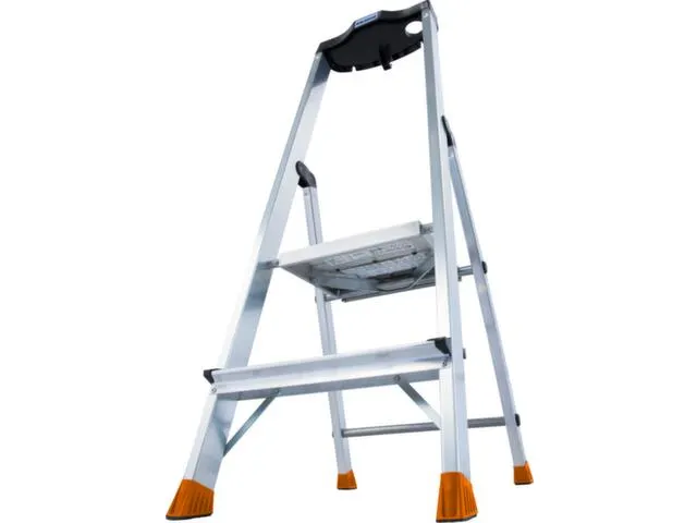 trapladder,eenzijdig,2 XXL treden,balk L 1m,aluminium