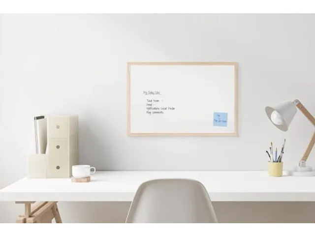 Q-connect Whiteboard houten frame 90x120cm Melamine niet-magnetisch