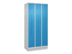 Z-garderobekast,HxBxD 1950x900x500mm,vak B 150/300mm,cil.-slot,sokkel