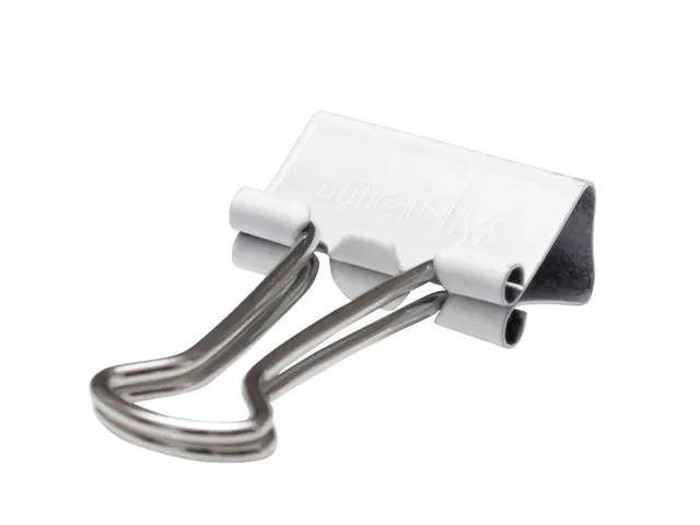 Papierklem Foldback mauly 214 Wit 19mm 12 Stuks