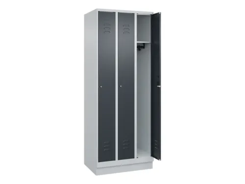 locker,HxBxD 1950x750x500mm,3vak,vak B 250mm,cil.-slot,sokkel