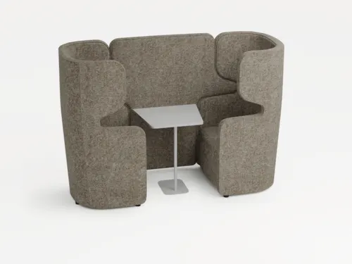 Zitgroep 2Fauteuils Tafel Geluidabsorberend Stof Beige 1320x2200x860mm