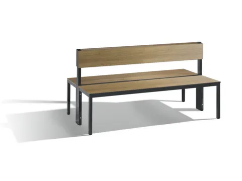 omkleedbank,HxLxD 796x1500x760mm,HPL eiken-sereno,frame staal RAL7021