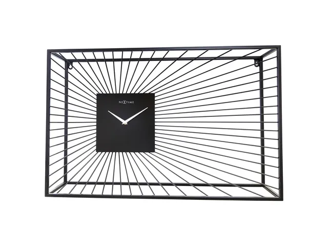Horloge murale Nextime45x45x15 noir métal Vasco