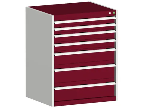 ladekast HxBxD 1000x800x525mm 7laden romp RAL7035 front RAL3004