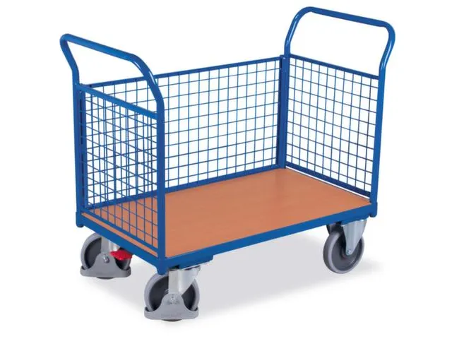 Platformwagen 400kg Laadvlak 880x500mm 3 Gaaswanden Ral 5010