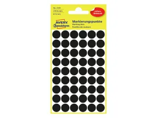 Etiket Avery Zweckform 3140 Rond Ø12mm Zwart 270 Stuks - 4