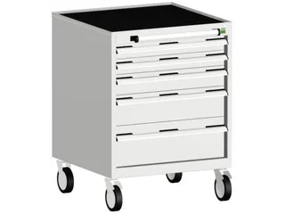 ladekast verrijdbaar 880x650x525mm 5laden romp RAL7035 front RAL7035 - 1