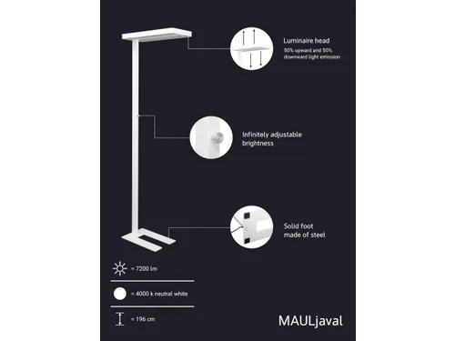 Vloerlamp LED MAULjaval wit dimbaar
