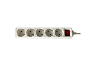 Stekkerdoos BRASQ 5 voudig 3 meter wit - 1